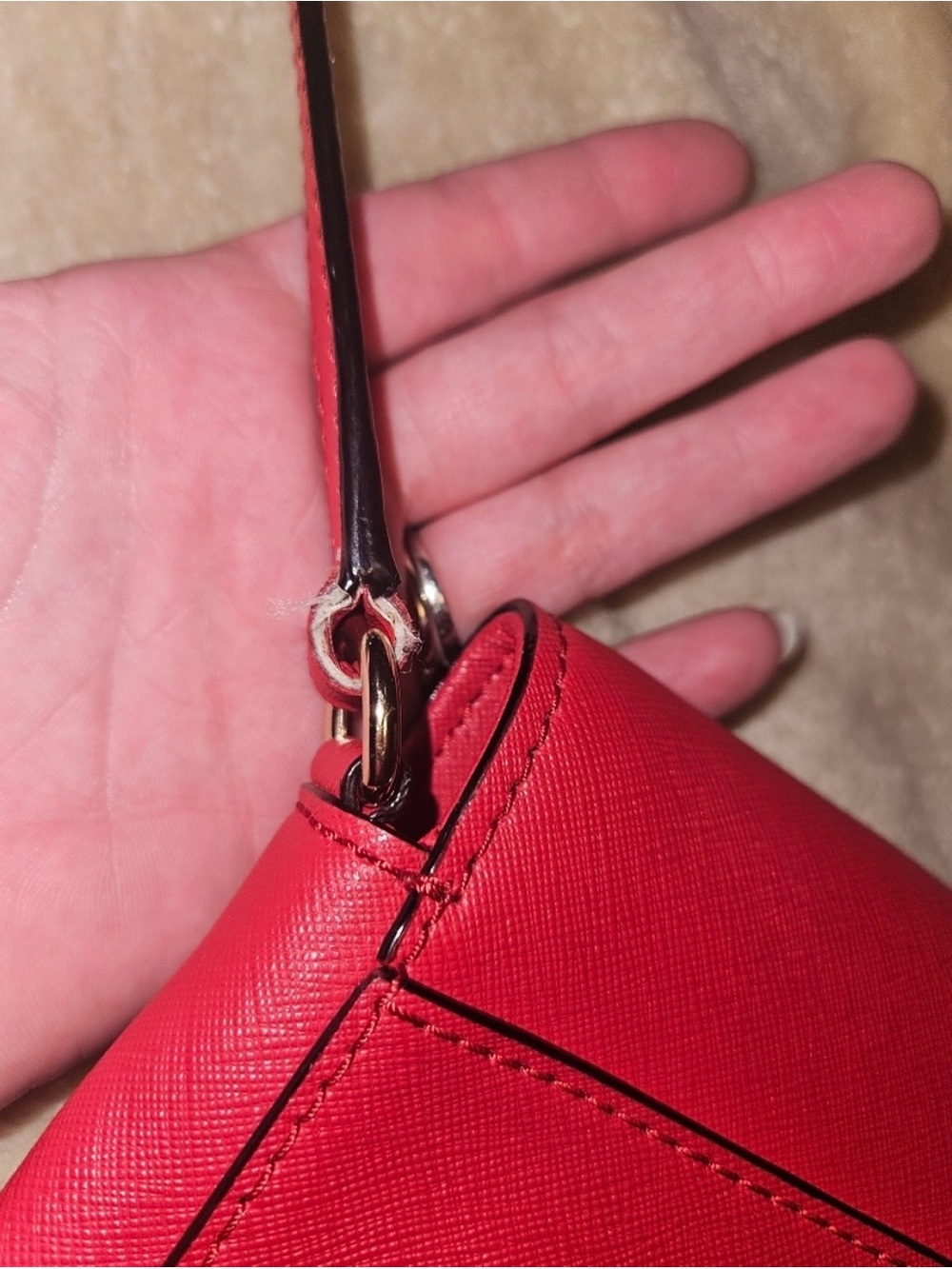kate spade red crossbody with gold logo - Picture 11 of 14